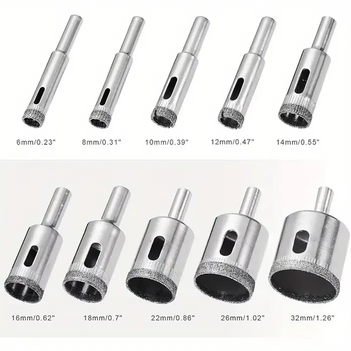 Kit de guidage pour foret diamanté, localisateur à ventouse avec 10 forets de 6-32 mm, outil de perç