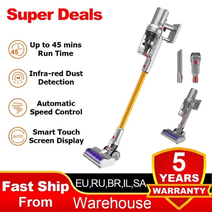 Aspirateur à main sans fil Liectroux i10, détection intelligente de la poussière, 250 W BLDC, aspira