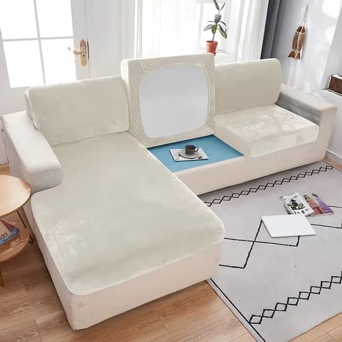 Housse de siège de canapé en tissu velours, housse de coussin élastique pour salon, douce, protectio