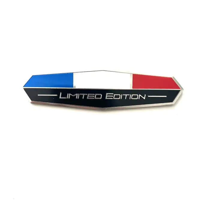 Logo de voiture en alliage d'aluminium, drapeau de France, édition limitée, adapté au coffre de carr