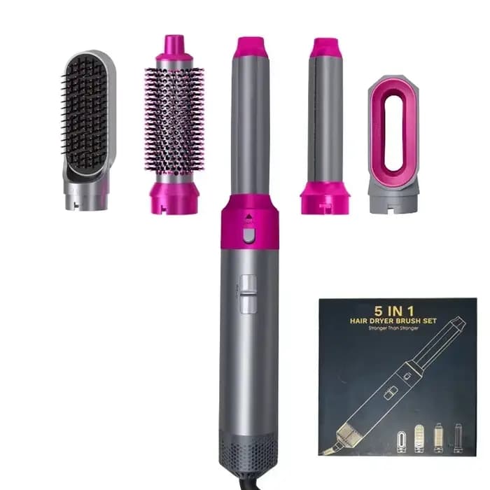 Sèche-cheveux 5 en 1, ensemble de peignes chauds, fer à friser professionnel, lisseur, outil de coif