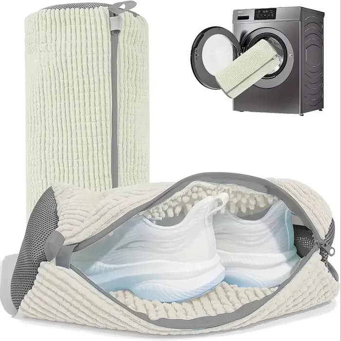 Fibre Fluffy 360 °     Sac de lavage de chaussures Surround Cleaning - Sac à linge réutilisable, dur