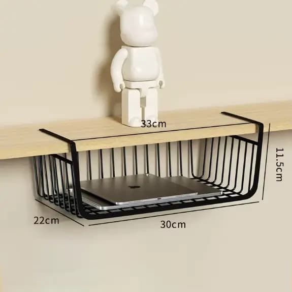 Organisateur de rangement en fil métallique avec panier suspendu pour placard, armoire, bureau, étag