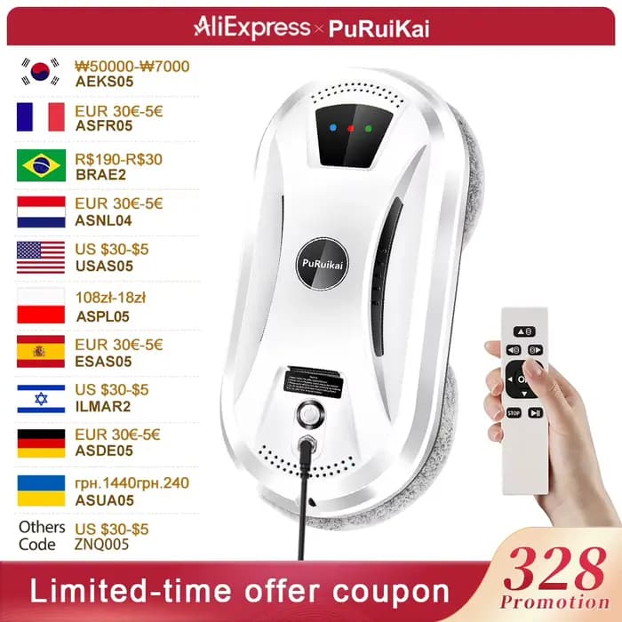 Robot aspirateur ultra-fin pour nettoyage de vitres, robot nettoyeur de vitres électrique, nettoyeur