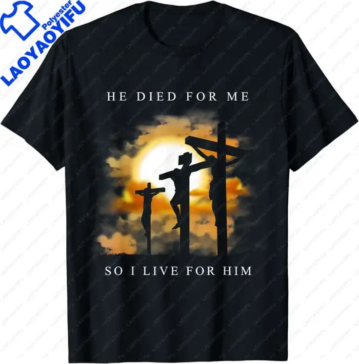 T-shirt avec verset biblique chrétien - Jésus est mort pour moi - T-shirts pour hommes - T-shirts gr