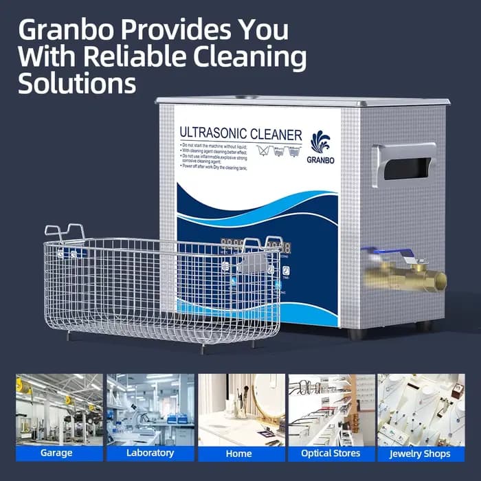 Granbo – Machine de nettoyage ultrasonique 6,5 l, 180W, 40KHz, avec dégazage, idéale pour les pièces