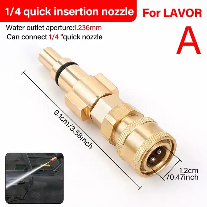 Adaptateur de dégagement rapide pour nettoyeur haute pression robuste, pot en mousse colorée, buse d