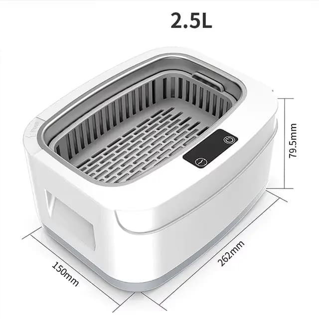 Nettoyeur à ultrasons KUNPHY 2,5 L, bain ultrasonique 2500 ml, machine de nettoyage pour bijoux et l
