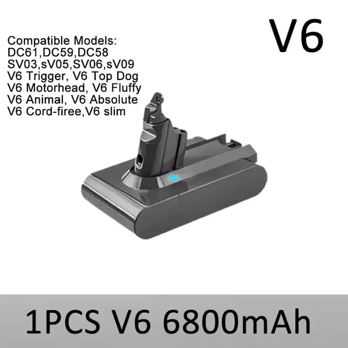 100% nouvelle batterie rechargeable pour aspirateur Dyson V6 V7 V8 série SV07 DC62 DC58 DC31 absolu 