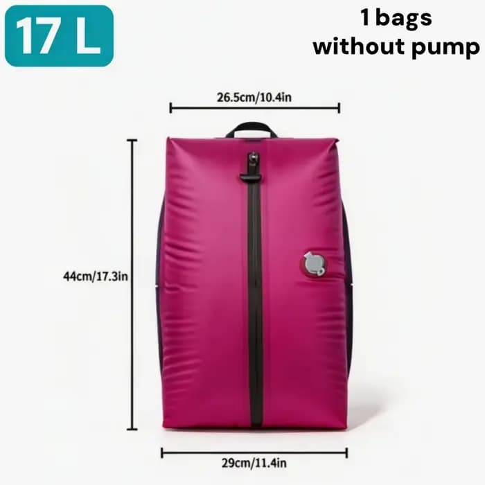 Sacs de compression sous vide 17L avec pompe à air, réutilisables, pour le rangement des vêtements d
