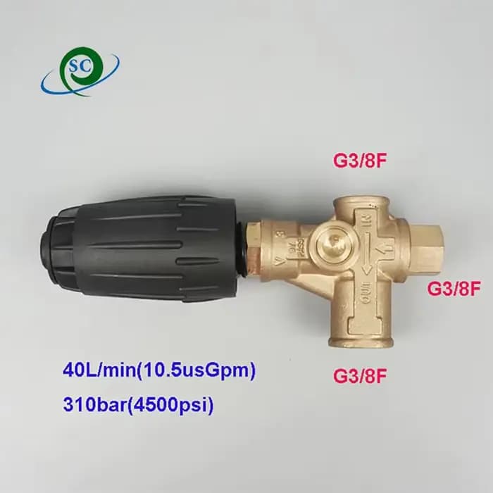 Vanne de décharge réglable pour nettoyeur haute pression 500-600 bars 80 L/min, régulateur de pressi
