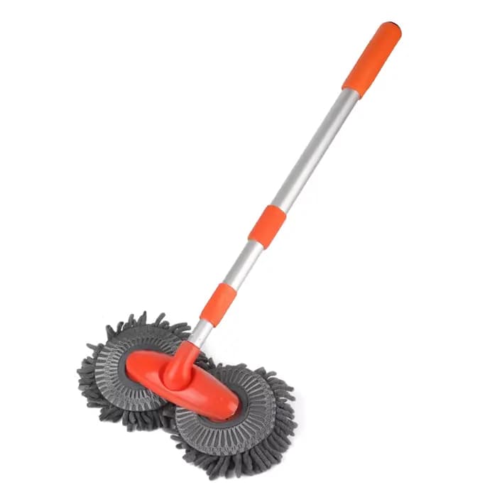 Tête de brosse Double, vadrouille télescopique à trois sections pour lavage de voiture, nettoyage de