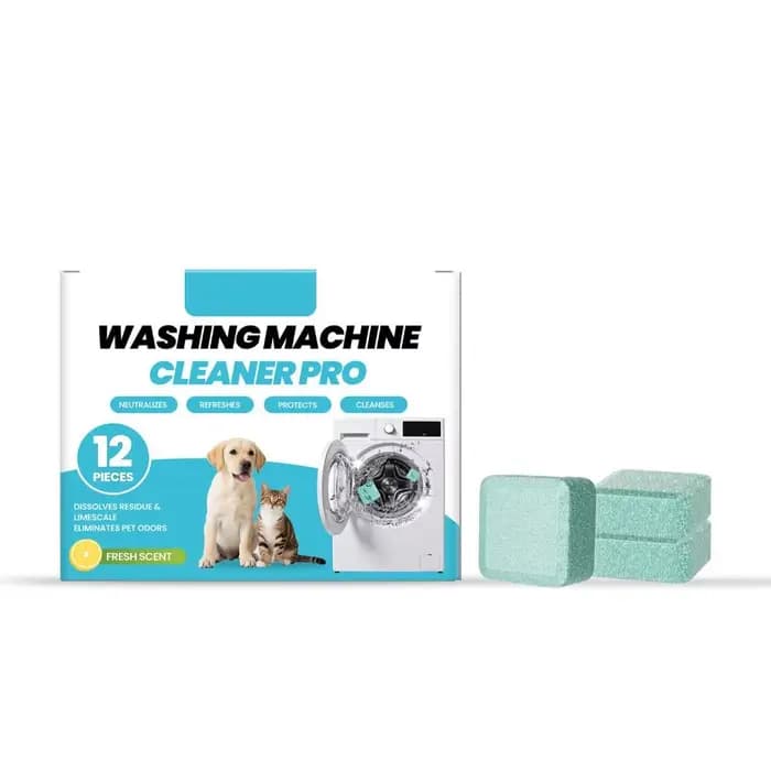 12 Tablettes Nettoyantes Professionnelles pour Lave-linge – Élimine les Odeurs d'Animaux, Détartrage