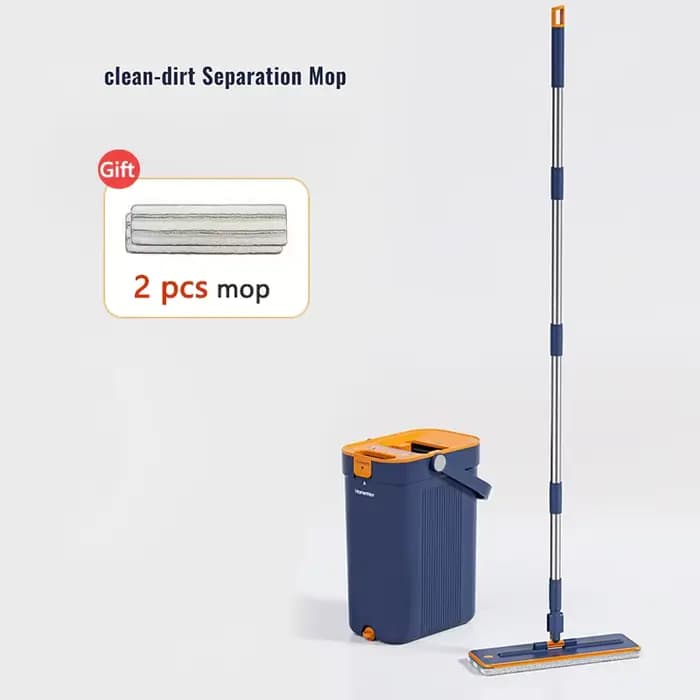    Serpillère plate en microfibre à essorage mains libres avec seau et essoreuse, durable pour le n