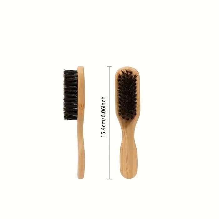 Brosse de nettoyage à poils de sanglier avec manche en bois, brosse à barbe antistatique pour coiffu