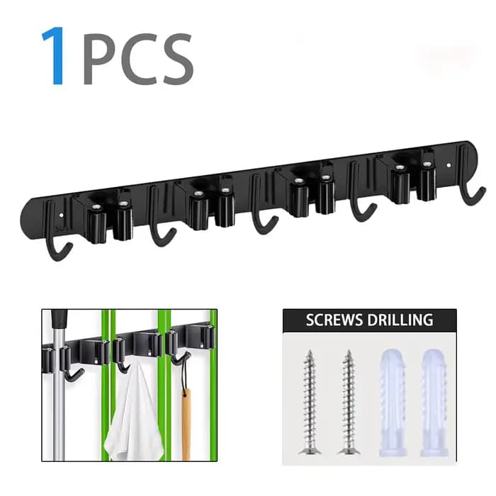 Support pour balai et serpillière; Organisateur d'outils mural; Porte-outils de jardin; Organisateur