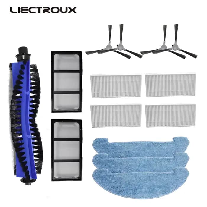 (Pour LIECTROUX /LILIN X6) Kits de pièces de rechange pour aspirateur, brosse latérale * 4, filtre H