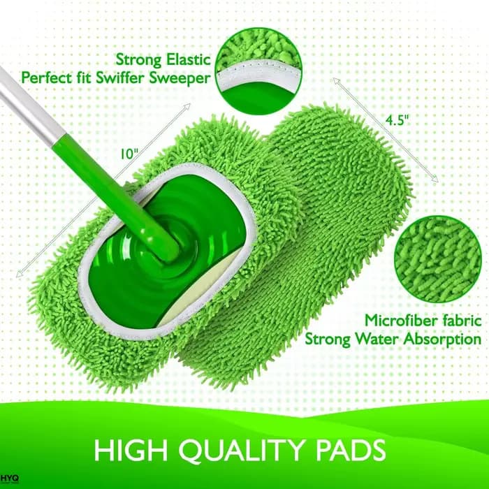 Lot de tampons de rechange compatibles Swiffer – Recharges en microfibre réutilisables, lavables pou