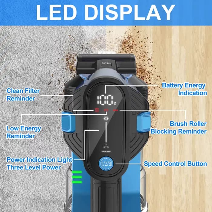 TASylique-Aspirateur balai électrique portable, aspirateur balai léger sans fil, aspirateur injuste,