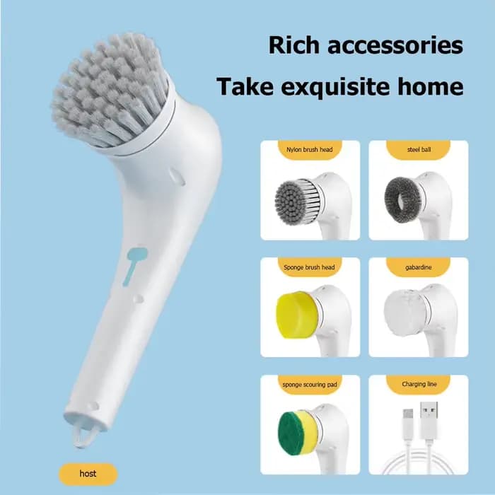 Brosse de nettoyage électrique sans fil 5 en 1, salle de bains, fenêtre, cuisine, automobile, Machin