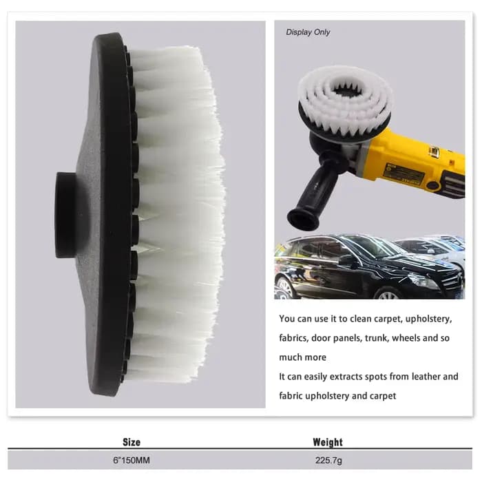 Brosse de nettoyage électrique creuse de 6 pouces, pour tapis, verre, pneus de voiture, carrelage de