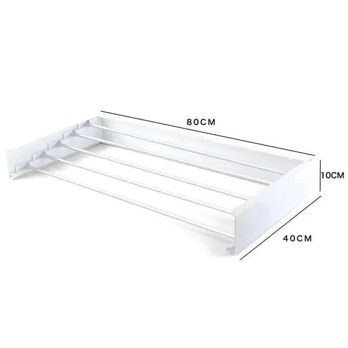 Vaccage de linge mural T1, métal blanc, 5 tiges, gain de place, supports à linge pour sécher les ser