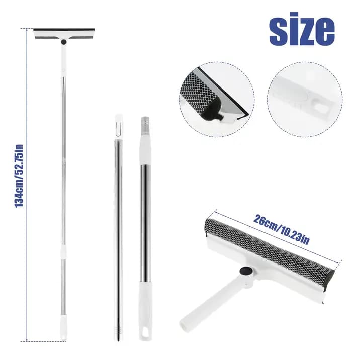Ensemble d'outils de nettoyage de vitres extensibles 180 °   Vadrouille de fenêtre rotative à Long m