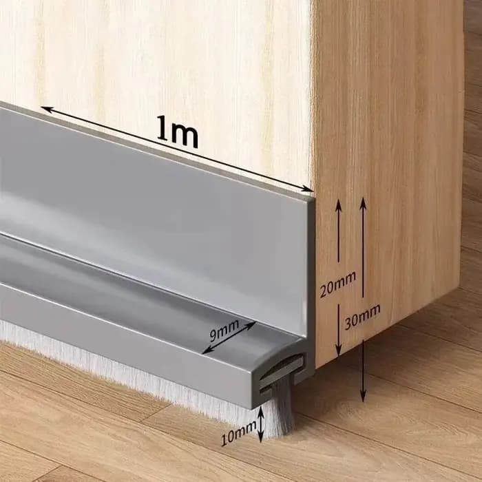 1PC Joint de porte anti-courant d'air de 1m/39.37 pouces avec brosse, réduit le bruit, balayeur de p