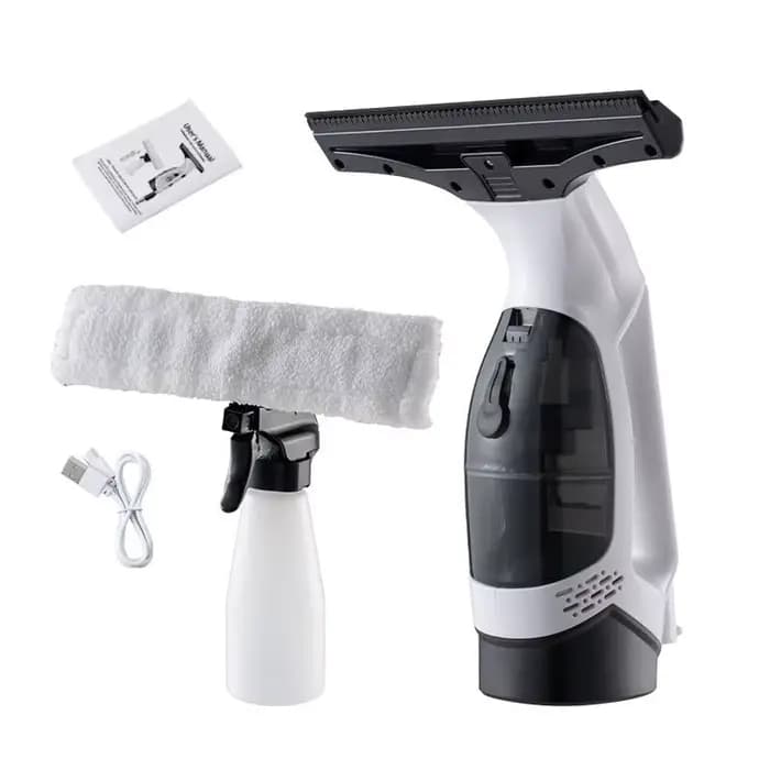 Aspirateur de fenêtre sans fil Rechargeable avec raclette, réservoir d'eau de 150ml pour miroir en v