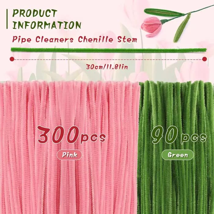 Kit de nettoyage de tuyaux rose, 130/260/390 pièces, tiges de Chenille en vrac, ensemble avec Instru
