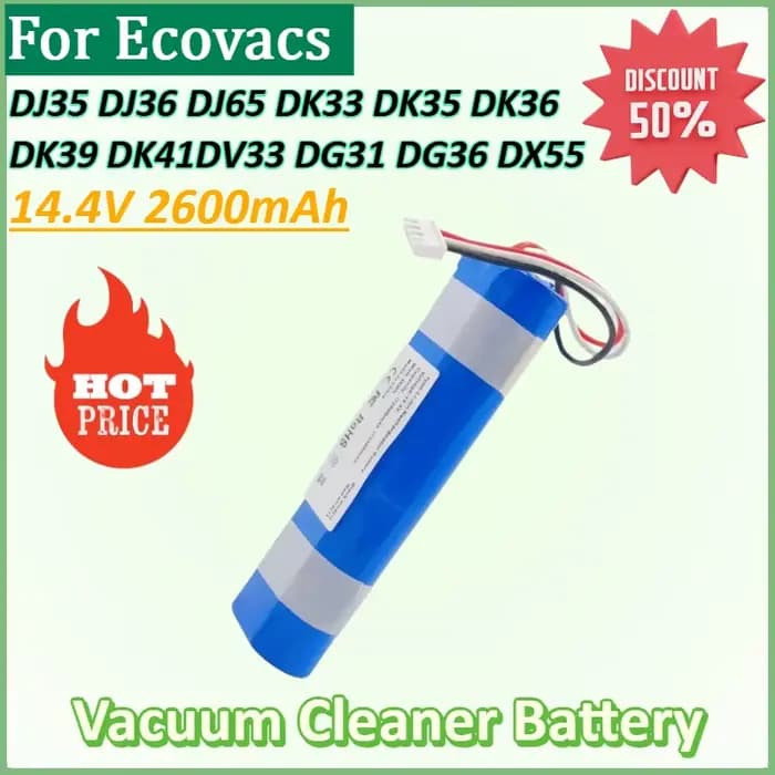 Batterie au Lithium pour aspirateur Ecovacs DJ35 DJ36 DJ65 DK33 DK35 DK36 DK39 DK41 DV33 DG31 DG36 D