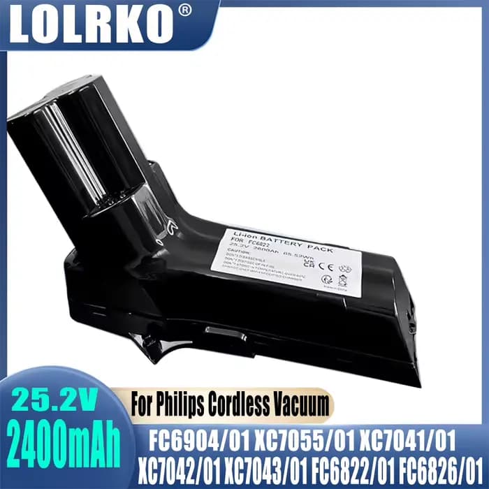 Batterie d'aspirateur 25.2V 5000mAh pour Philips SpeedPro Max,XC8147,XC8147/01,XC8045/01,XC7043/01,X