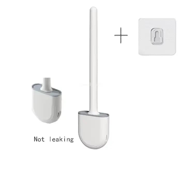 Brosse de toilette murale avec support, brosse de toilette en Silicone à Long manche, poils souples,
