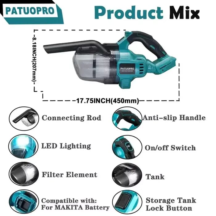 Makita – aspirateur à main sans fil, nettoyeur électrique, multifonction, Machine de collecte de tap