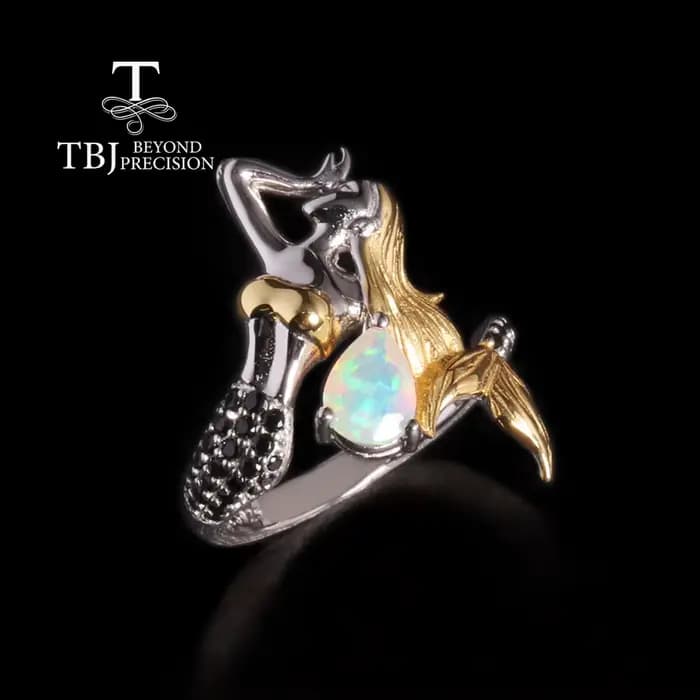 Bague en argent regardé 925 avec opale naturelle pour femme, pierre de naissance d'octobre, document