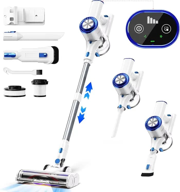 Aspirateur vertical sans fil portatif pour le nettoyage des tapis et l'entretien des sols