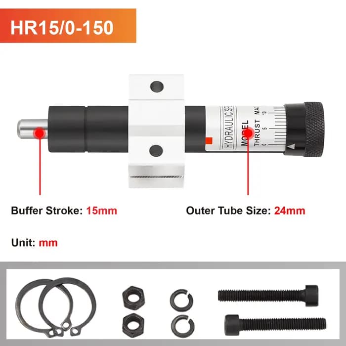Amortisseur Hydraulique HR Réglable pour Équipements Automatisés Industriels Course 15-150mm Absorpt