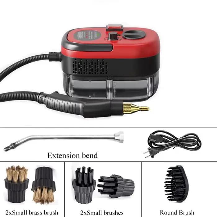 Nettoyeur à Vapeur Électrique Portable Haute Pression 2500W, Machine à Livres avec Brosses en Verre,