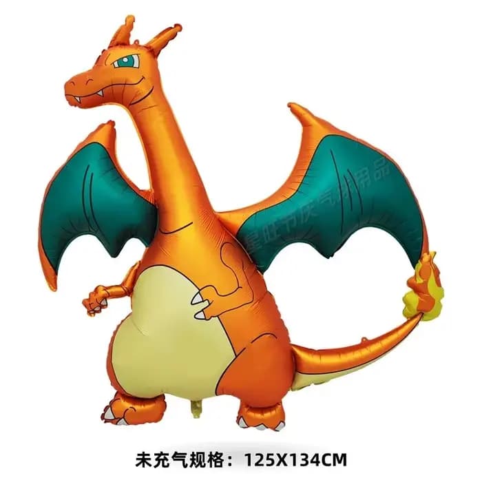 Grand ballon Pokemon 3D en feuille de Dragon respiration de feu, décoration de fête d'anniversaire p