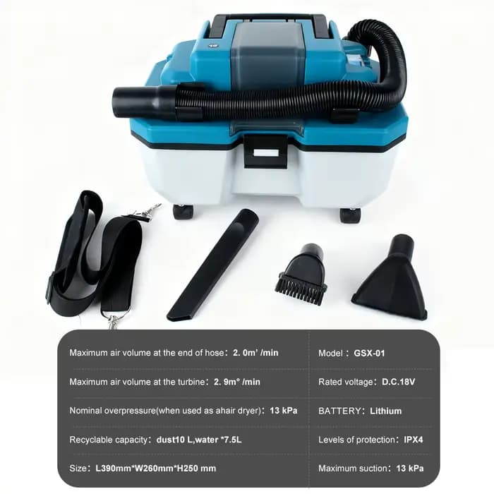 Aspirateur sans fil portable Tungfull, aspirateur sec et humide sans fil, batterie au lithium 18V, e