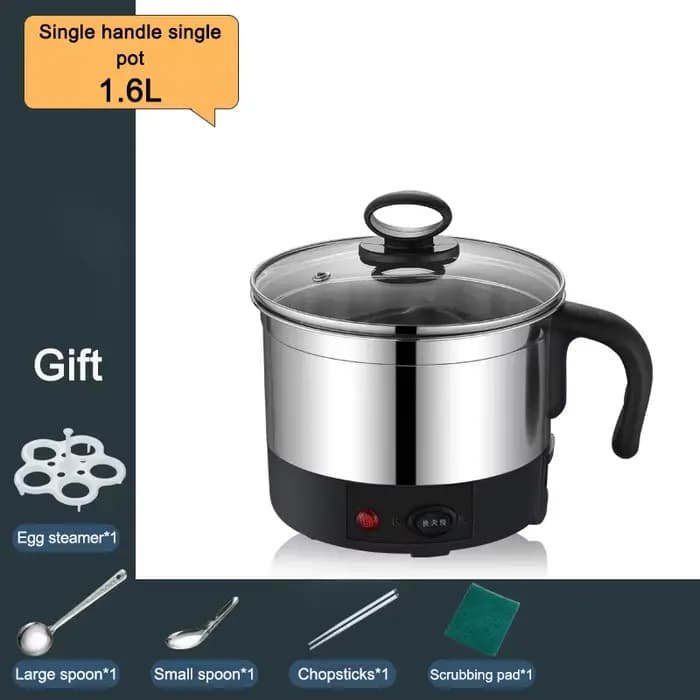 Pot électrique multi-cuiseur en acier inoxydable, poêle antiadhésive domestique, marmite simple/Doub