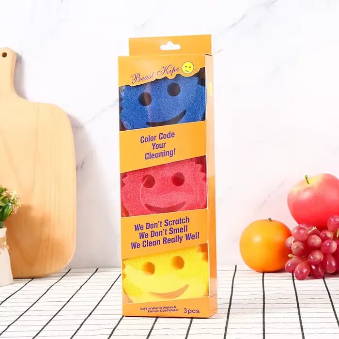 Brosses éponge magiques de cuisine 3 pièces, éponge multifonctionnelle, adaptées aux éponges de nett