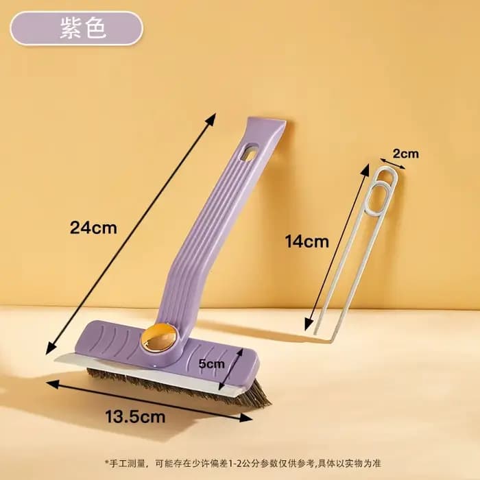 4 en 1 360 °   Brosse de nettoyage de carrelage polyvalente, épurateur rotatif à poils durs avec gra