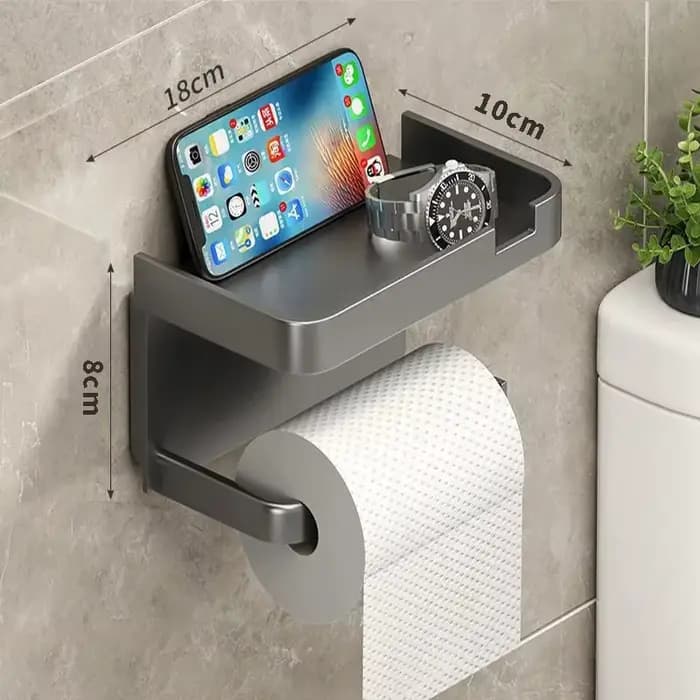 Porte-papier toilette facile à installer - Fixation murale, sans perçage, organisateur de rouleaux -