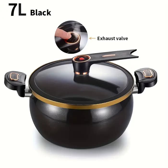 Pot antiadhésif multifonctionnel de grande capacité, 1.85 gallons, 10.24 pouces, adapté à la cuisini