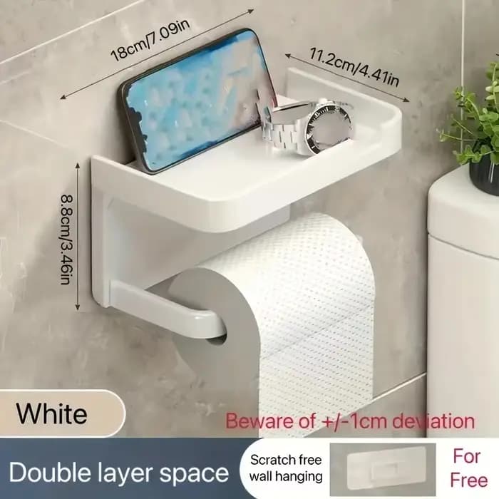 Porte-papier hygiénique facile à installer – Organisateur mural, sans poinçon, en rouleau, accessoir