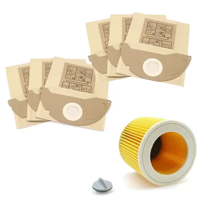 Sacs en papier + 1 filtres HEPA anti-poussière pour aspirateurs Karcher, pièces cartouche filtre HEP