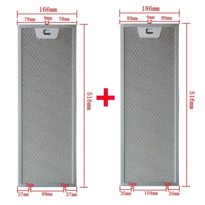 00660222 00660223 jeu de filtres pour hotte de cuisine 516x166 + 516x186mm filtre à graisse pour hot