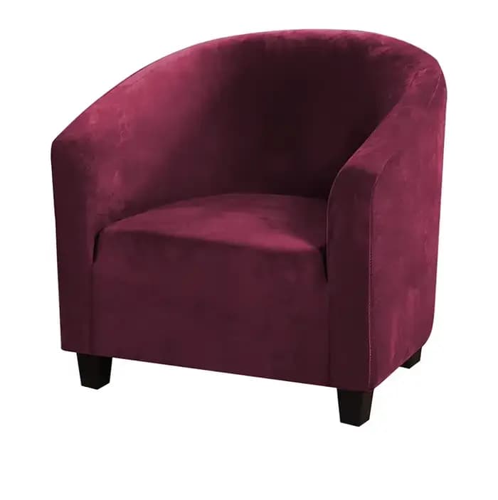 Housse de fauteuil club en velours,habillage étirable et amovible pour sofa de comptoir de bar, chai