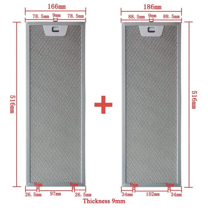 00660222 00660223 jeu de filtres pour hotte de cuisine 516x166 + 516x186mm filtre à graisse pour hot